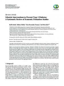 Lifestyle Interventions to Prevent Type 2 Diabetes: A Systematic ...