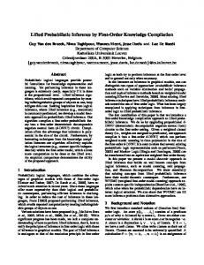 Lifted Probabilistic Inference by First-Order Knowledge ... - UCLA CS