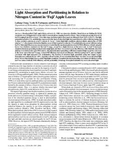 Light Absorption and Partitioning in Relation to Nitrogen Content in ...