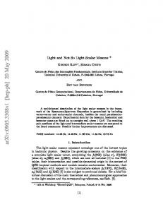 Light and Not So Light Scalar Mesons