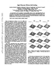 Light Filaments Without Self Guiding