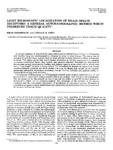 light microscopic localization of brain opiate receptors - CiteSeerX