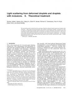 Light scattering from deformed droplets and droplets ... - OSA Publishing