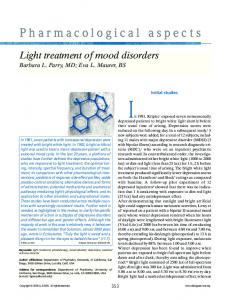 Light treatment of mood disorders