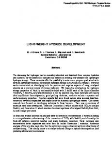 light-weight hydride development