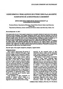 Lignin removal from aqueous solutions using Fe3O4 magnetic ...