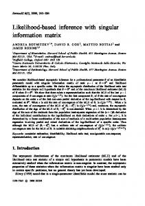 Likelihood-based inference with singular information ... - Project Euclid