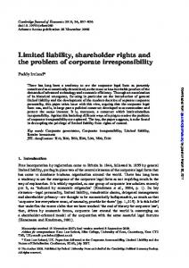 Limited liability, shareholder rights and the problem of