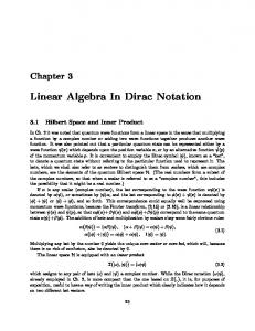 Linear Algebra In Dirac Notation