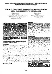 linear binary pattern based biometric recognition