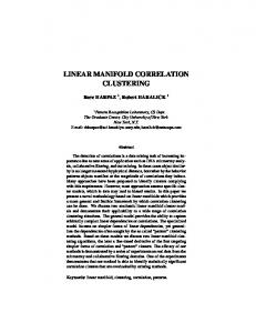 linear manifold correlation clustering - Robert Haralick