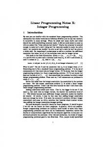 Linear Programming Notes X: Integer Programming