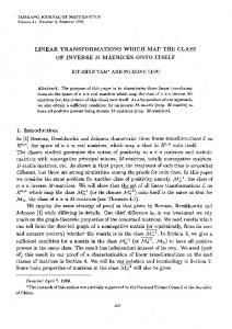 LINEAR TRANSFORMATIONS WHICH MAP THE