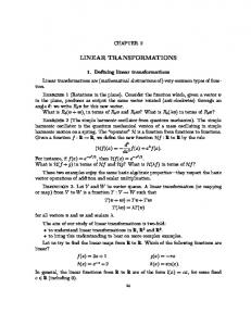 LINEAR TRANSFORMATIONS