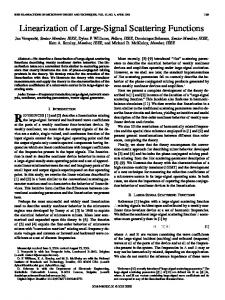 Linearization of Large-Signal Scattering Functions - IEEE Xplore