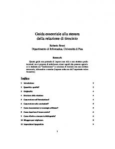 Linee guida consigliate per la stesura della relazione finale