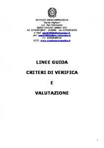 LINEE GUIDA CRITERI DI VERIFICA E VALUTAZIONE