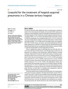 Linezolid for the treatment of hospital-acquired ... - Semantic Scholar