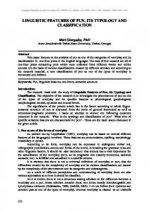 linguistic features of pun, its typology and classification - European