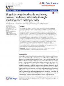 Linguistic neighbourhoods: explaining cultural borders ... - Springer Link