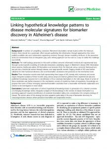 Linking hypothetical knowledge patterns to disease ... - Aetionomy