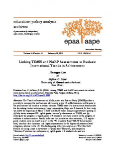 Linking TIMSS and NAEP Assessments to Evaluate International ...