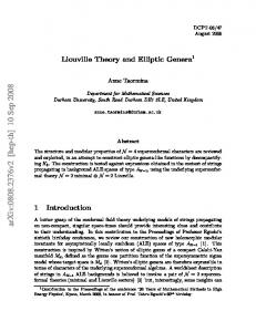 Liouville Theory and Elliptic Genera