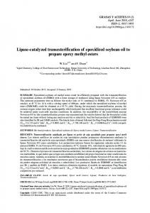 Lipase-catalyzed transesterification of epoxidized ... - Grasas y Aceites