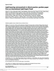 Lipid-lowering nutraceuticals in clinical practice