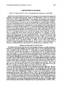 Lipid Metabolism in Farm Animals