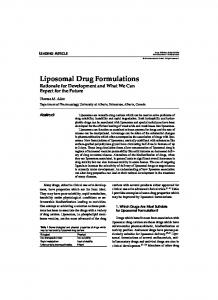 Liposomal Drug Formulations