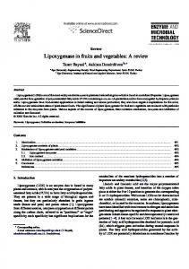 Lipoxygenase in fruits and vegetables: A review - CiteSeerX