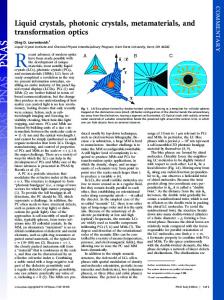 Liquid crystals, photonic crystals, metamaterials, and ... - PNAS