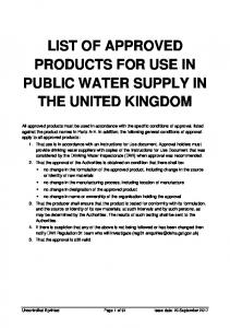 List of Approved Products