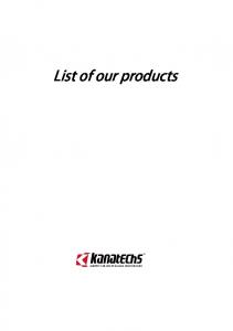 List of our products