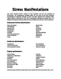 List of Stress Manifestations