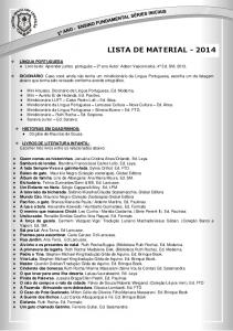 LISTA DE MATERIAL - 2014