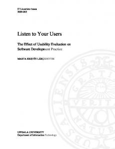 Listen to Your Users - Diva Portal