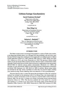 Lithium Isotope Geochemistry