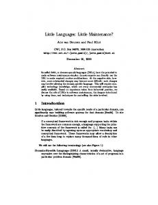 Little Languages: Little Maintenance?