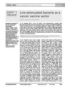 Live-attenuated bacteria as a cancer vaccine vector