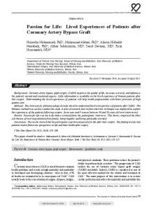 Lived Experiences of Patients after Coronary Artery Bypass Graft