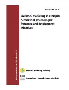 Livestock marketing in Ethiopia - AgEcon Search