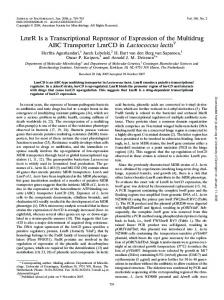 LmrR Is a Transcriptional Repressor of Expression of ... - MolGen | RuG