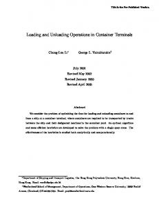 Loading and Unloading Operations in Container ... - Semantic Scholar