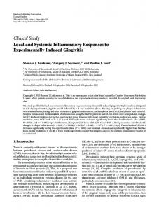 Local and Systemic Inflammatory Responses to Experimentally