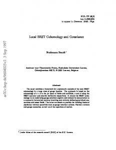 Local BRST cohomology and covariance