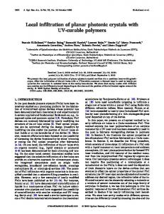 Local infiltration of planar photonic crystals with UV-curable ... - EPFL