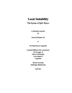 Local Instability - Auf