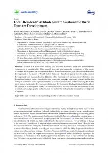 Local Residents' Attitude toward Sustainable Rural Tourism - MDPI